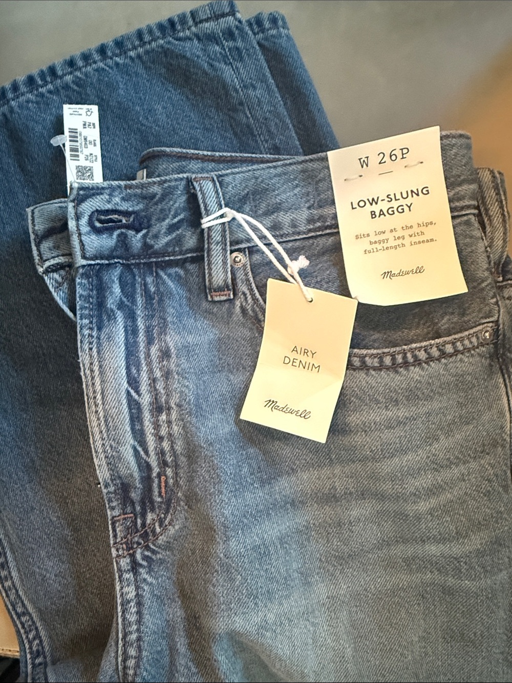MADEWELL Petite Low-Slung Baggy Jeans - Prickett wash 26P NWT